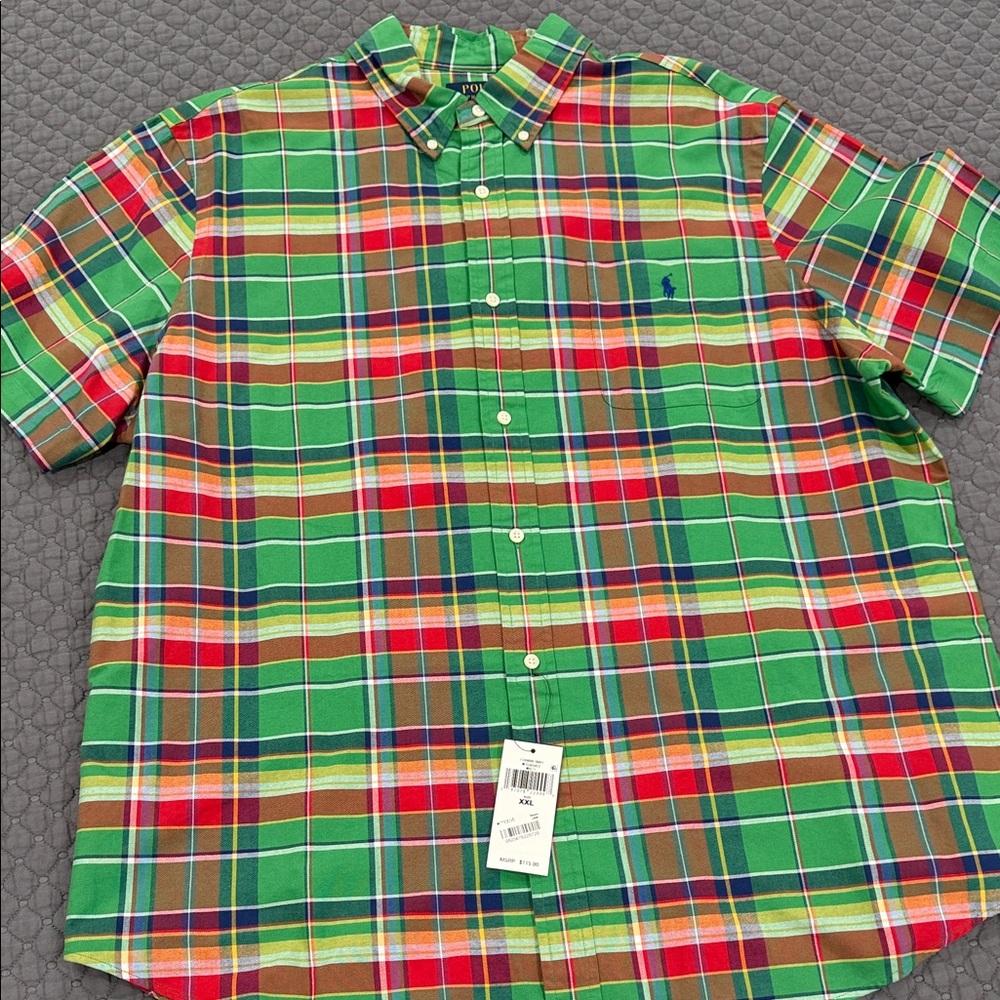 Ralph Lauren Green and Red Plaid Shirt
